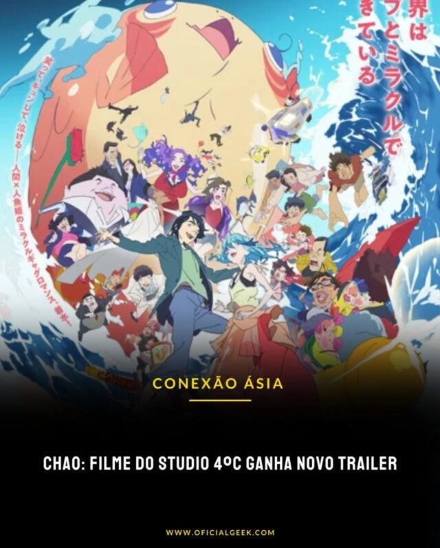 O lendário Studio 4ºC (Mind Game, Tekkonkinkreet) revelou nesta sexta (6) o trailer oficial do seu novo longa original, ChaO! O vídeo apresenta também um trecho da música-tema “ChaO!”, interpretada pela icônica Koda Kumi – composta especialmente para o filme. 🎶

🖼️ Um pôster inédito também foi divulgado, destacando o visual colorido e psicodélico do projeto.

📽️ Pré-estreia mundial:

Festival de Animação de Annecy (França) – 8 a 14 de junho

Festival Fantasia (Canadá) – 16 de julho a 3 de agosto

🎬 Estreia oficial no Japão: 15 de agosto
💬 Distribuição: Toei Company

🧜‍♀️ ChaO é uma comédia romântica insana que acompanha Stephan, funcionário de um escritório comum, cuja vida muda completamente quando recebe um inesperado pedido de casamento… de uma princesa do Reino das Sereias! 🌊👑

💥 Produzido em segredo por 7 anos, o filme teve mais de 100.000 desenhos feitos à mão, segundo a produtora Eiko Tanaka!

🎨 Direção: Yasuhiro Aoki (Tweeny Witches)
🎨 Design e animação: Hirokazu Kojima (Deadman Wonderland)
🎼 Trilha sonora: Takatsugu Muramatsu

#ChaO #Studio4C #AnimeMovie #AnimeEmAlta #OtakuBR #CinemaJapones #KodaKumi #FolhaNerd #AnimeNews #fy #fyp #foryou #viral